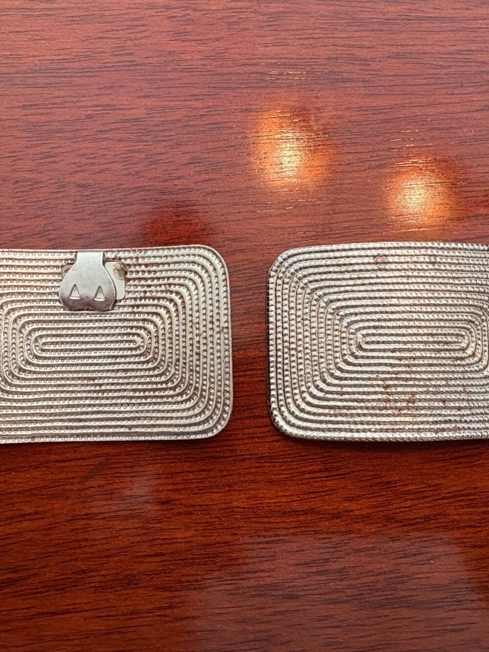 Sterling Silver Charms w/ Pave-like textured surface shoe buckles